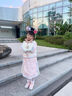 安妮優(yōu)兒（Anneyol）格格服女童古裝清朝秋冬加厚兒童冬季漢服中國風(fēng)唐裝滿(mǎn)族拜年服裝 粉色加絨加厚 130 曬單實(shí)拍圖