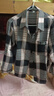 花嵐娜（HUALANNA）女士襯衫純棉格子長(cháng)袖開(kāi)衫中年春秋上衣洋氣休閑磨毛棉襯衣 黑紅格/315款 XL （適合90-115斤） 曬單實(shí)拍圖
