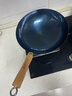 章丘鐵鍋正宗手工鍛打鐵鍋無(wú)涂層物理不粘鍋炒鍋老式家用炒菜鍋廚具輕音 標準版古法烤藍（已干燒） 32cm 曬單實(shí)拍圖