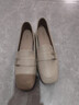 達芙妮單鞋女復古方頭皮帶扣樂(lè )福鞋女粗跟顯瘦套腳通勤女鞋4623101007 米色 38  曬單實(shí)拍圖