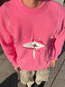 WASSUP TENET多巴胺粉色破洞毛衣男秋冬季慵懶風(fēng)寬松設計感針織衫 粉色 L 曬單實(shí)拍圖