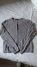 優(yōu)衣庫女裝紐花圓領(lǐng)針織開(kāi)衫/毛衣外套空調衫通勤秋冬新款481477 03 灰色 XL 曬單實(shí)拍圖