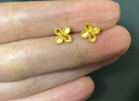 周六福新年禮物  黃金耳釘女款5G足金精致四葉草耳飾 計價(jià) 一對1.84g 曬單實(shí)拍圖