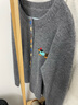 三彩2025冬季新款彩色單排扣小狗針織衫開(kāi)衫外套圓領(lǐng)長(cháng)袖百搭M 礦石灰 S 155/80A 曬單實(shí)拍圖