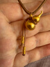 潮宏基 傳家寶葫蘆古法黃金項鏈女足金套鏈頸飾生日禮物女 計價(jià) 繩長(cháng)約68cm 3.7克 曬單實(shí)拍圖