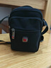 CROSS WHEAT瑞士軍刀防水小型斜挎包男士大容量旅行休閑布單肩包女迷你小背包 黑色小號(高16寬12厚8cm)可放6-6.4寸屏 曬單實(shí)拍圖