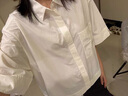 優(yōu)衣庫女裝寬松短襯衫/短袖襯衣空調衫薄外套479096 01 乳白色 M /160/84A 曬單實(shí)拍圖