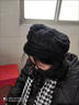 恒源祥毛線(xiàn)帽子女士秋冬季帽韓版潮時(shí)尚洋氣保暖加絨針織帽百搭圓臉適合 黑色 套裝(帽子+圍脖) 曬單實(shí)拍圖