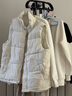 名創(chuàng  )優(yōu)品（MINISO）情侶馬甲男士冬季純色高級感外套加厚保暖防寒棉衣服 米白 L 曬單實(shí)拍圖