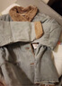 森馬（Semir）牛仔棉服女拼接毛領(lǐng)美式復古2024冬寬松毛邊夾克街頭109724108017 曬單實(shí)拍圖