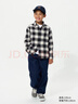 優(yōu)衣庫(kù)童裝男童女童法蘭絨格子襯衫長(zhǎng)袖襯衣薄外套上衣新款478132 09 黑色 140 曬單實(shí)拍圖