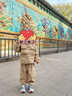 嘟嘟家男童戶(hù)外套裝秋裝兒童露營(yíng)風(fēng)立領(lǐng)套頭衫長(cháng)褲女童洋氣絨服上衣褲子 卡其 100 曬單實(shí)拍圖