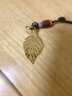 一葉生財汽車(chē)鑰匙扣掛件沙金色工藝品葉子中式復古男女包掛墜 金色一葉生財+祥云繩/1個(gè) 曬單實(shí)拍圖