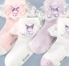 Hello Kitty庫洛米女童抗菌襪子25春夏款薄款網(wǎng)眼純棉防臭襪兒童花邊白色短襪 庫洛米【7a抗菌】 4雙 均碼 16-18cm/適合4-6歲 曬單實(shí)拍圖