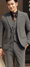 羅蒙（ROMON）西裝男新郎結婚正裝西服套裝三件套商務(wù)休閑禮服英倫風(fēng)彈力修身 中灰色 【上衣+褲子+馬甲】 52/XL【120-135斤穿】 曬單實(shí)拍圖