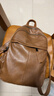 ANDSEEYOU真皮雙肩包女2026年新款時(shí)尚百搭女神節皮質(zhì)休閑防水女士軟皮背包 棕色大號 曬單實(shí)拍圖