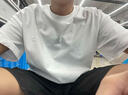 純白色500g重磅T恤純棉加厚螺紋領(lǐng)口短袖oversize潮牌三本針半袖 500g重磅短袖-白色 L 建議140-160斤 曬單實(shí)拍圖