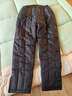 鴨鴨冬季中老年羽絨褲男女加肥大碼加厚內外穿高腰保暖羽絨棉褲男內膽 黑色拉鏈褲腳 2XL建議腰圍2.5-2. 曬單實(shí)拍圖