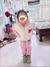 G.DUCKKIDS童裝女童套裝秋冬加絨兒童服裝女孩冬裝寶寶衣服加厚小童三件套 粉色三件套 120碼 曬單實(shí)拍圖