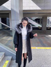 粟茝派克服女款獺兔毛長(cháng)款女2025冬季新款鵝絨連帽內膽狐貍毛皮草大衣 黑色 M 102-116 曬單實(shí)拍圖