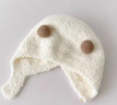 兔兔大文嬰兒帽子秋冬季小月齡0-6-12個(gè)月保暖3歲男女寶寶護耳毛絨套頭帽 小球米白色+包頭彈力好 頭圍38-48cm（建議0-2歲） 曬單實(shí)拍圖