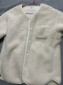 優(yōu)衣庫童裝女童仿羊羔絨開(kāi)衫長(cháng)袖抓絨保暖外套25秋冬新款483244 01 乳白色 160 曬單實(shí)拍圖