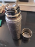 JRINKTEEA日本品牌純鈦保溫杯茶水分離鈦水杯車(chē)載男士燜泡茶杯戶(hù)外禮品杯 升級款隕花銀+杯套500ml無(wú)噴漆 曬單實(shí)拍圖