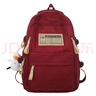 法德陸 酒紅色復古港風(fēng)雙肩包女大容量書(shū)包男高中學(xué)大學(xué)生背包結實(shí)耐用 xiaohaima0229紅色+小白鴨 曬單實(shí)拍圖