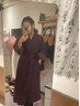 皮爾卡丹（pierre cardin）紫色羊絨大衣女中長(cháng)款2025秋冬韓版寬松顯瘦系帶毛呢外套 紫色大衣 S 曬單實(shí)拍圖