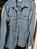 Levi's李維斯25年秋冬新款女士美式復古水洗做舊休閑牛仔襯衫外套 中藍色 S 曬單實(shí)拍圖