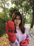 七色紡滑雪手套女冬季騎行保暖加絨加厚防潑水觸屏防寒防風(fēng)手套 酒紅色 曬單實(shí)拍圖