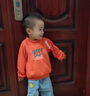 G.duck寶寶加絨加厚衛衣男女童秋冬新款兒童百搭上衣中小童保暖打底衫潮 桔色 90 cm 曬單實(shí)拍圖