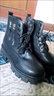 百麗踏時(shí)尚馬丁靴女鞋子2025新款韓版加絨秋冬高幫棉鞋女靴子高跟中筒靴 黑色-單里 38 曬單實(shí)拍圖