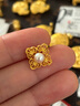 萃華珍珠四葉草耳釘黃金耳飾足金999送禮紀念日送女友老婆生日禮物 四葉草耳釘約3.5g【不支持七天無(wú)理由退貨】 曬單實(shí)拍圖