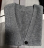 藍地（LANDI）[溫暖老錢(qián)風(fēng)]灰色綿羊毛V領(lǐng)無(wú)袖針織開(kāi)衫馬甲女2025冬新品 深灰 L 曬單實(shí)拍圖