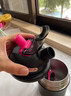 可可貓不銹鋼保溫杯女生高顏值咖啡杯生日禮物雙飲迷你吸管杯黑370ML 曬單實(shí)拍圖