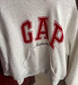 GAP女裝2025秋季新款撞色Logo寬松抓絨套頭連帽衫衛衣上衣792499 淺灰白 M (165/88A) 亞洲尺碼 曬單實(shí)拍圖