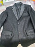 CJZ真皮皮衣男士西服秋裝新款潮牌高檔青中年爸爸裝海寧商務(wù)皮西裝男 黑色 XL (50) 體重128左右 曬單實(shí)拍圖