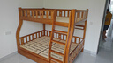 臨稚胡桃木 兒童上下床實(shí)木高低床雙層床上下鋪床兩層木床子母床 爬梯款 上鋪寬1.3米下鋪寬1.5米 曬單實(shí)拍圖