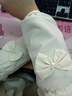 察今防水袖套女秋冬2025新款蝴蝶結可愛(ài)短款防污防臟成人上班工作套袖 防水珍珠結袖【米黃】 曬單實(shí)拍圖