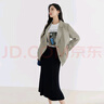 對白（DUIBAI）簡(jiǎn)約休閑西裝外套女2026春季新款高級感氣質(zhì)通勤顯瘦西服上衣 淺灰咖 M 曬單實(shí)拍圖