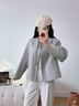 香影新中式雙面呢羊毛大衣女2025冬季新款呢子灰色國風(fēng)毛呢短外套 淺灰 S 155/80A/85-95斤 曬單實(shí)拍圖