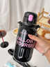 格非爾（Good fell）保溫杯女高顏值大容量大號水壺2025新款外出便攜水杯雙飲吸管杯子 酷黑先鋒1000ml【一杯雙飲+可調節背帶】 曬單實(shí)拍圖