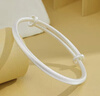 梵際足銀9999光面圓肚銀手鐲女推拉時(shí)尚年輕款銀鐲子送女友情人節禮物 古法推拉銀手鐲約19.7±0.5g 曬單實(shí)拍圖