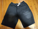 初唐牛仔短褲男夏季寬松冰絲五分褲拼接沙灘褲水洗半截褲 灰黑  XL  曬單實(shí)拍圖