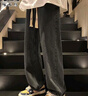 啄木鳥(niǎo)（TUCANO）復古風(fēng)牛仔褲男秋冬季直筒寬松大碼墜感闊腿褲美式潮流休閑長(cháng)褲子 黑灰色 XL 130至145斤可穿 曬單實(shí)拍圖
