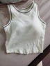 優(yōu)衣庫女裝Bra短背心/加杯背心辣妹風(fēng)條紋拼色帶胸墊新款473989 00 白色 M /160/90 曬單實(shí)拍圖
