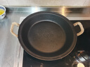 王源吉鑄鐵烤肉盤(pán)燒烤盤(pán)古法手工鐵鍋水煎包煎蛋早餐鍋平底鐵鍋煎鍋30cm 曬單實(shí)拍圖