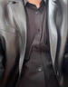 UOSO男裝品牌真皮皮衣男秋冬中長(cháng)款修身機車(chē)牛皮休閑風(fēng)衣外套 黑色 XL 175 125-140斤 曬單實(shí)拍圖