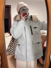 蕾遇高端品牌 大毛領(lǐng)工裝派克羽絨服女 冬季新款白鴨絨保暖加厚外套 淺藍色 (缺碼聯(lián)系客服) S (推薦80-120斤) 曬單實(shí)拍圖